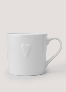 White Heart Embossed Mug (9cm x 10cm) M484815