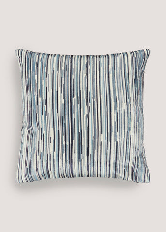 Blue Velvet Stripe Cushion M493798