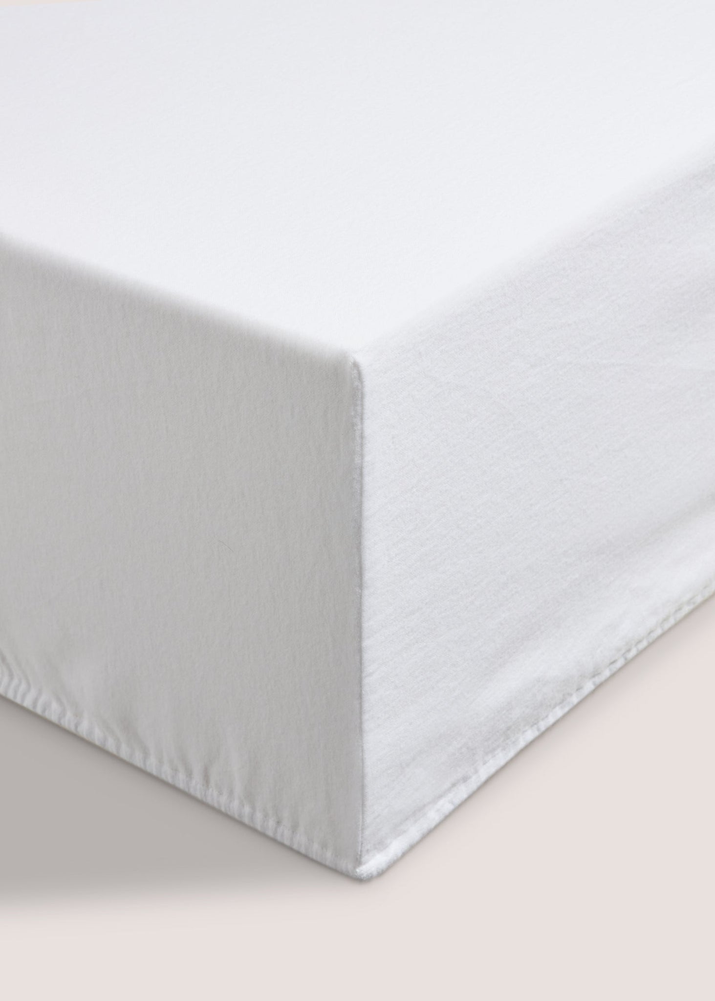 White Brushed Cotton Fitted Bed Sheet M237588