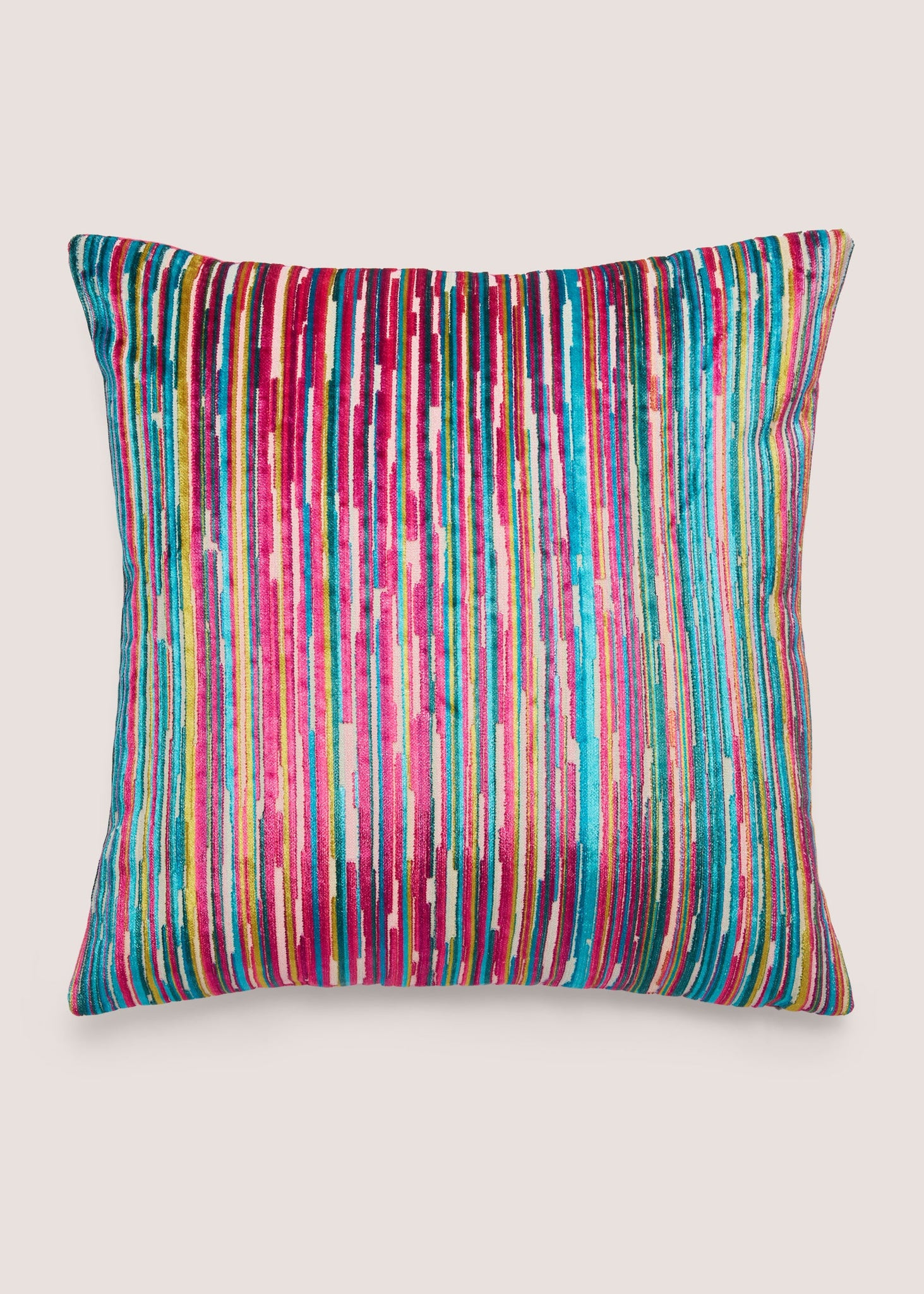 Pink Stripe Velvet Cushion M493936