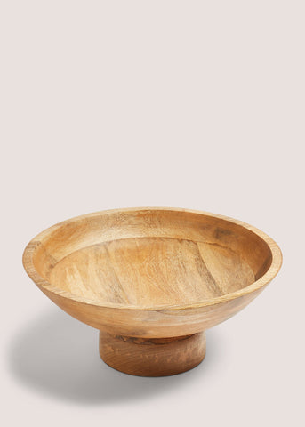 Mango Wood Footed Bowl M484626