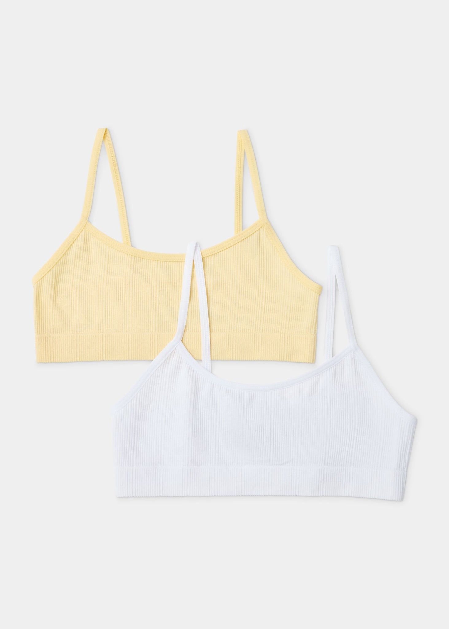 Girls 2 Pack Ribbed Seam Free Crop Tops (6-13yrs)  G370516