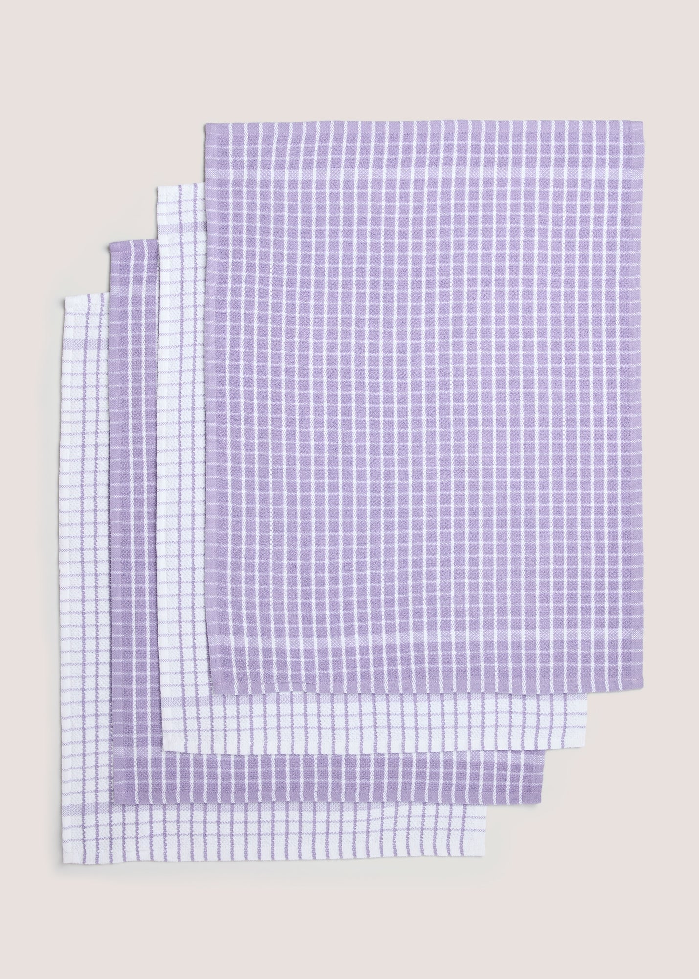 4 Pack Lilac Check Terry Tea Towels M486081