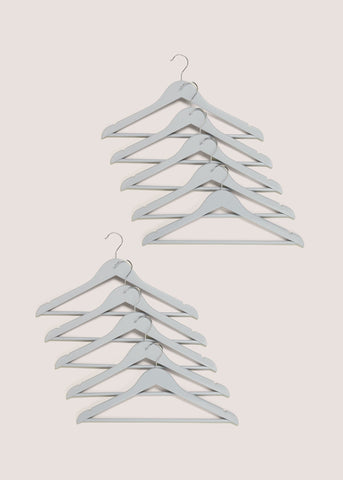 10 Pack Grey Wooden Hangers (22.5cm x 44.5cm) M484961