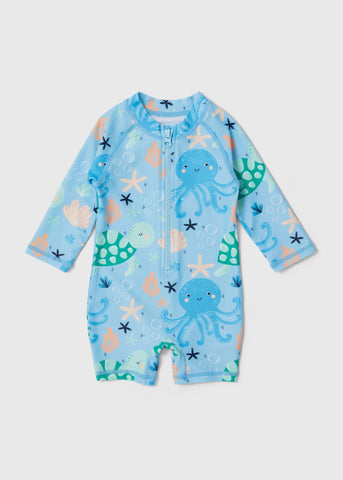 Baby Blue Ocean Long Sleeve Swimsuit (0-23mths)  C320734
