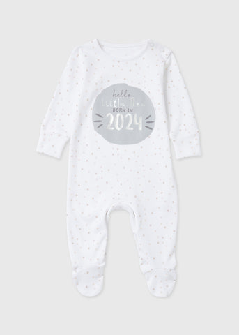 Baby Grey Born in 2024 Print Sleepsuit (Tiny Baby-6mths)  C136138