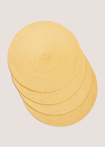 Ochre 4 Pack Woven Placemats (25cm) Yellow M485474