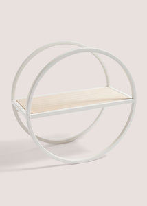 Small White Round Metal Shelf (30cm x 30cm x 15cm) M698164