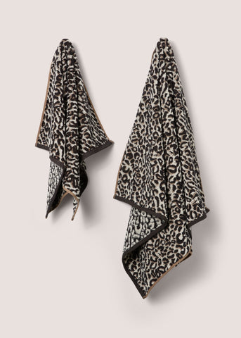 Black & Gold 100% Cotton Casa Leopard Print Towel  M421416
