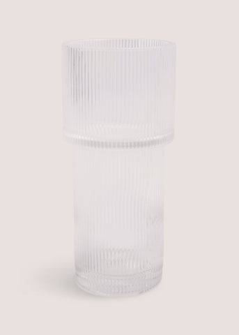 Ribbed Glass Vase (24cm x 11cm x 11cm) M698236