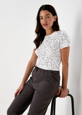 White/Black Polka Dot T-Shirt  F466262