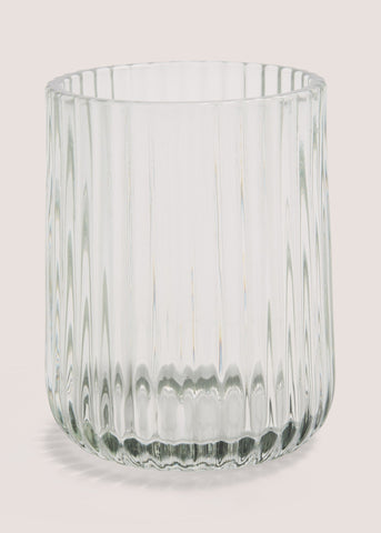 Green Glass Ribbed Tumbler (7x7x12CM) M814832