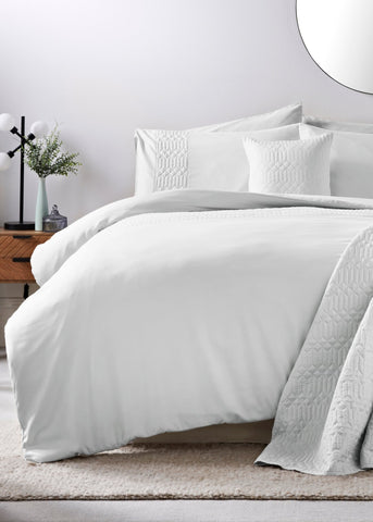WHITE GEO PINSONIC DUVET SET K M237726