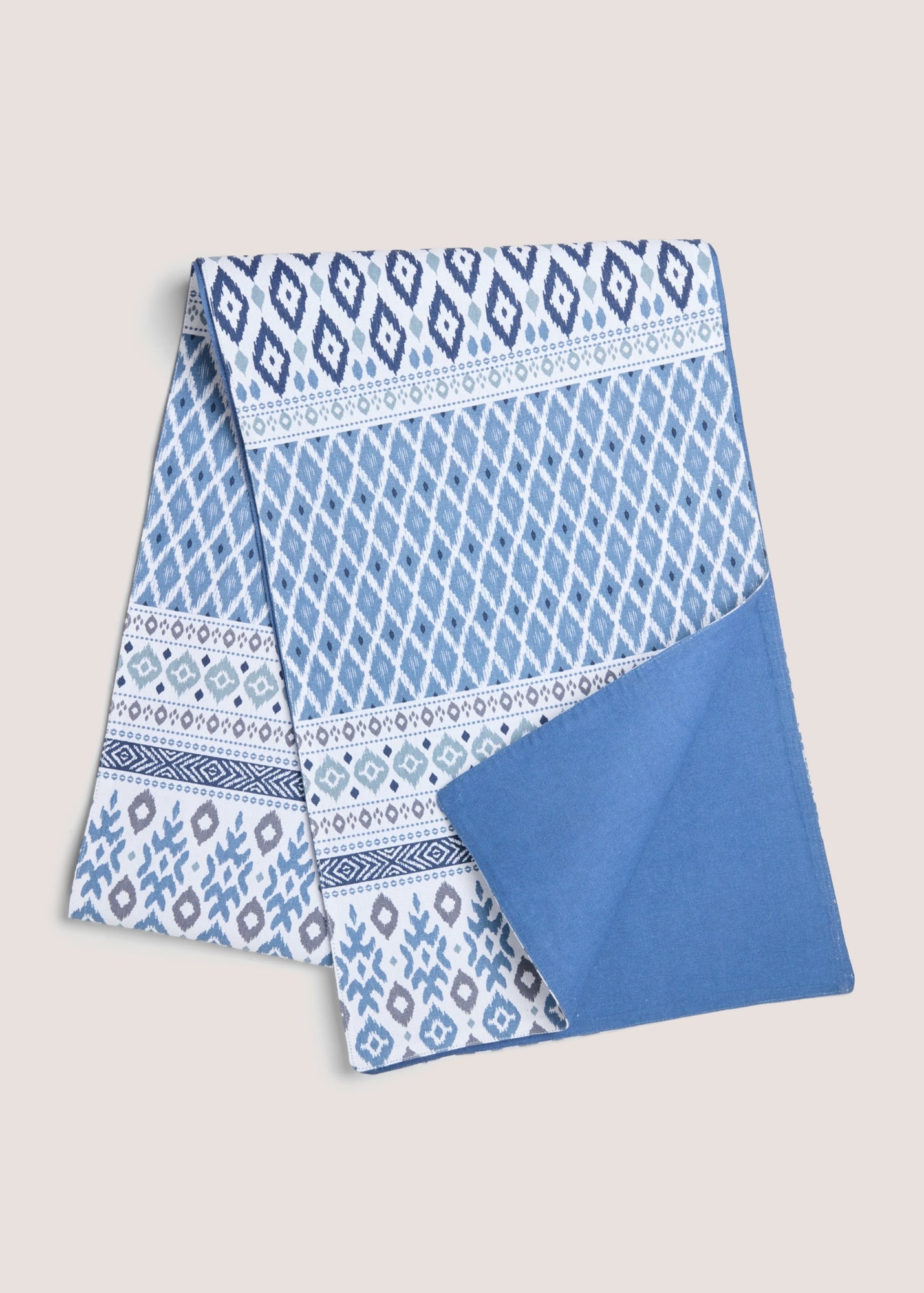 Indigo Printed Runner (220cm x 35cm) Blue M484895