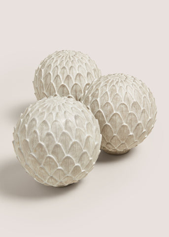 3 Pack Concrete Artichoke Balls (15.5cm x 15.5cm x 15.5cm) Grey M698459