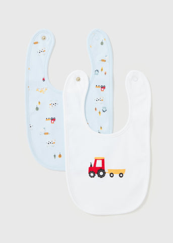 2 Pack Blue Farm Bibs  C136127