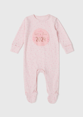 Baby Pink Born In 2024 Sleepsuit (Tiny Baby-6mths)  C136136