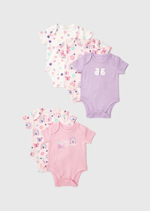 Baby 5 Pack Pink Butterfly Bodysuits (Newborn-23mths)  C136235