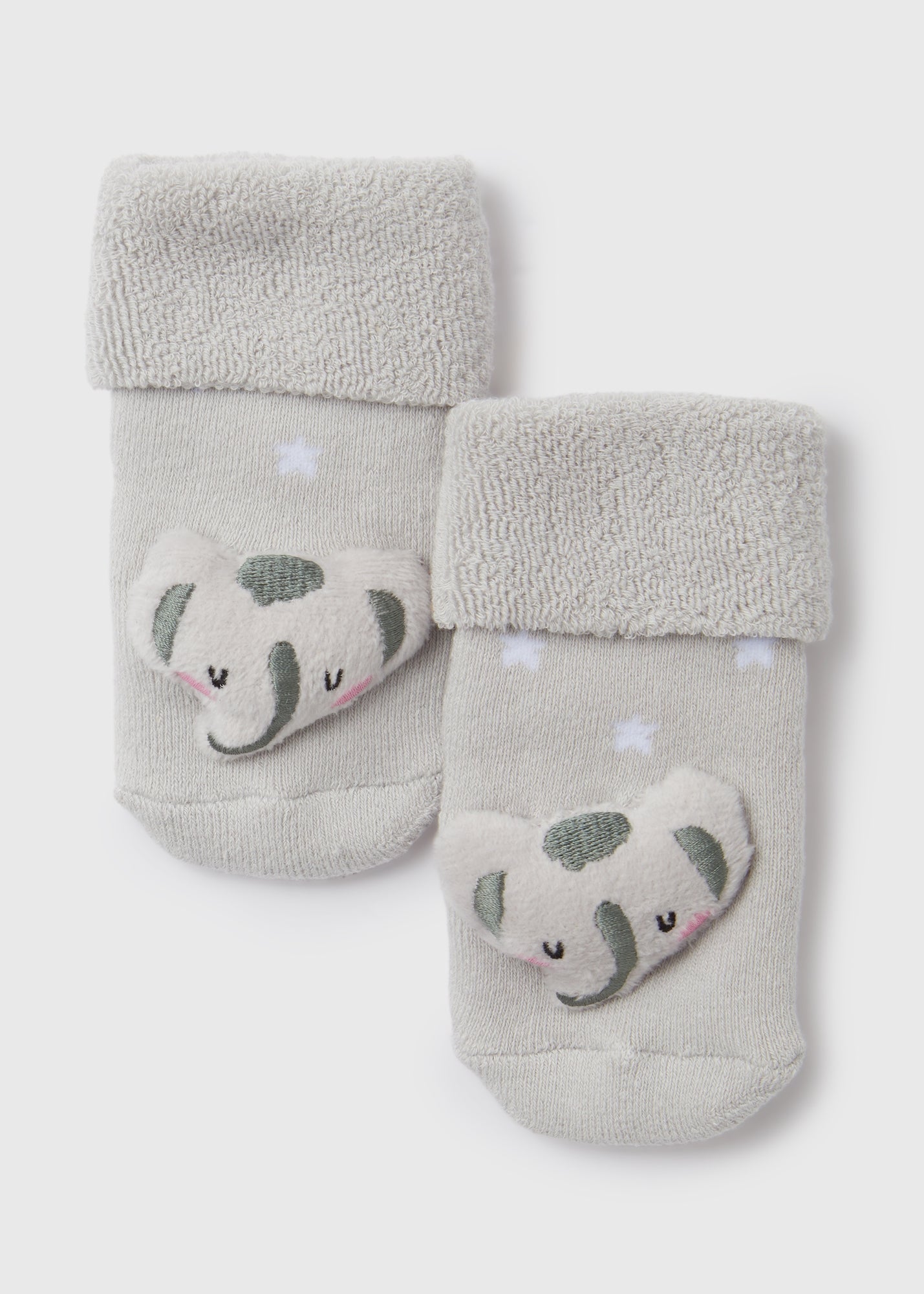 Baby Grey Rattle Socks (Newborn-12mths)  C136259