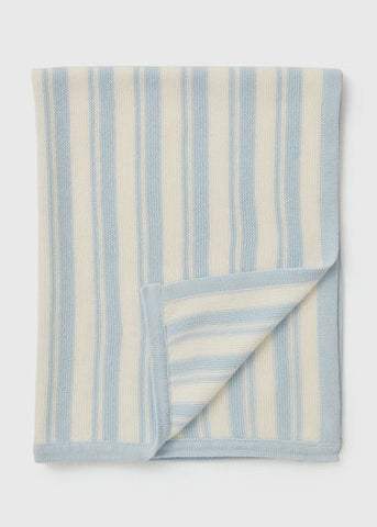 Stripe Knitted Blanket Blue C136263