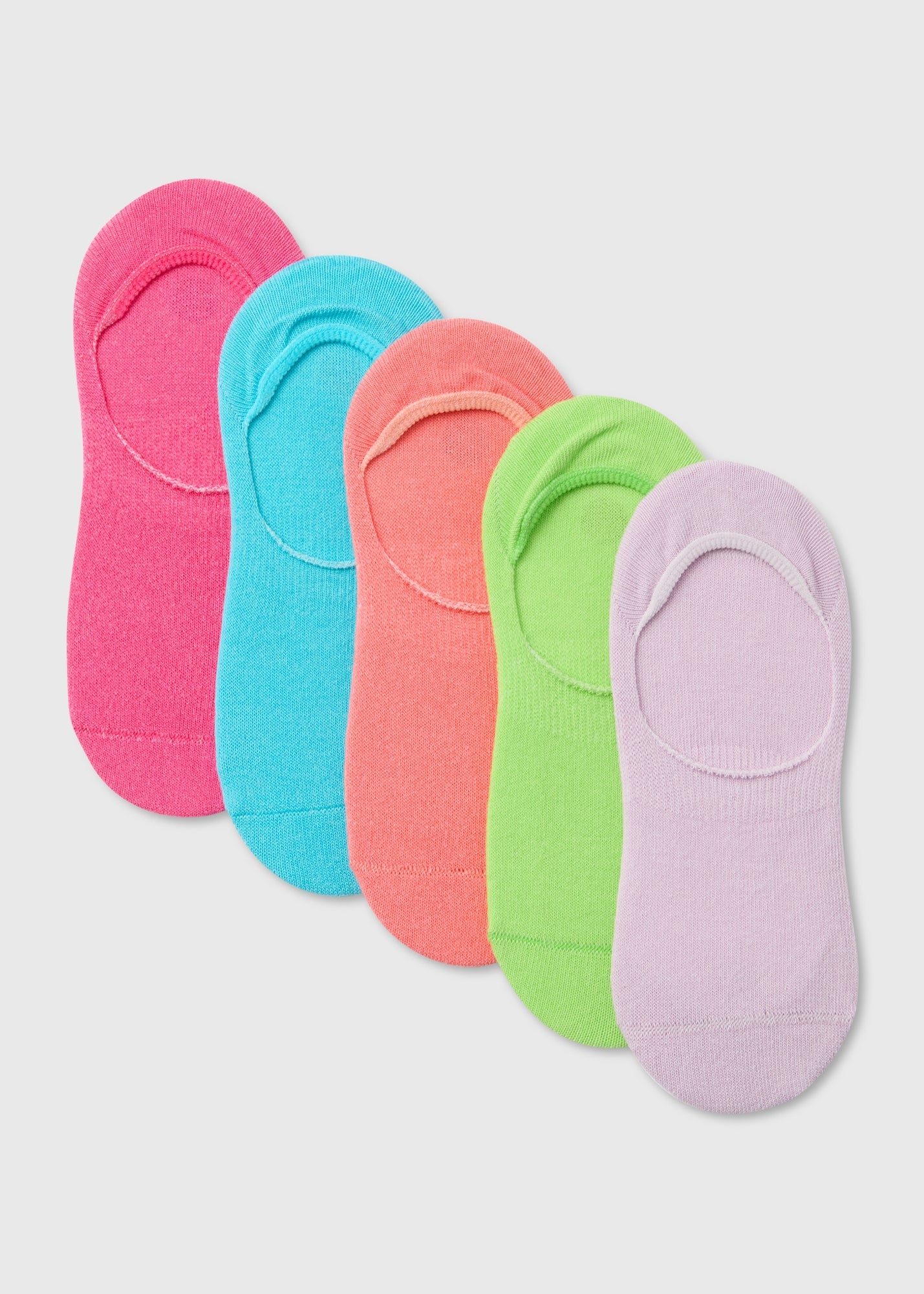 Girls 5 Pack Multicolour Neon Invisible Socks (2-12yrs)  G034000