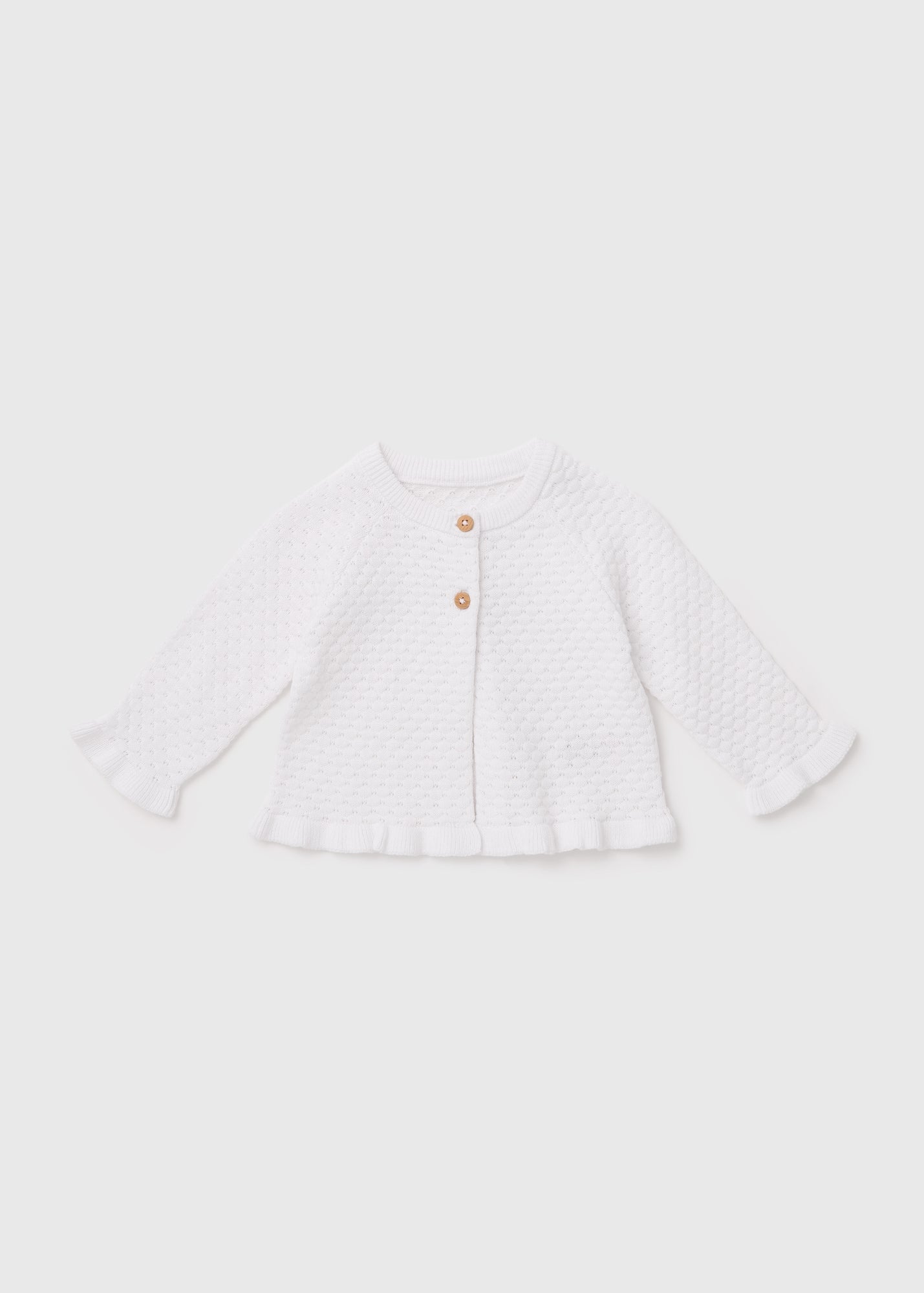 Girls White Frill Knit Cardigan (Newborn-23mths)  C320695