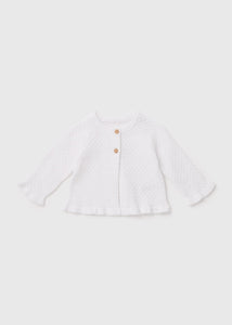 Girls White Frill Knit Cardigan (Newborn-23mths)  C320695