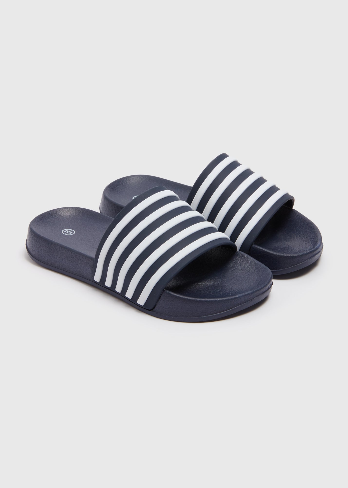 Boys Navy Stripe Sliders (Younger 10-Older 6)  C303568