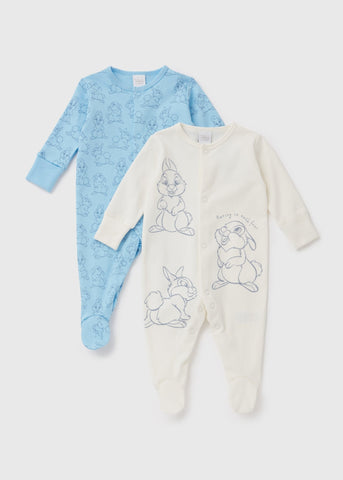 Disney Baby 2 Pack Blue Thumper Sleepsuit (Tiny Baby-18mths)  C293922