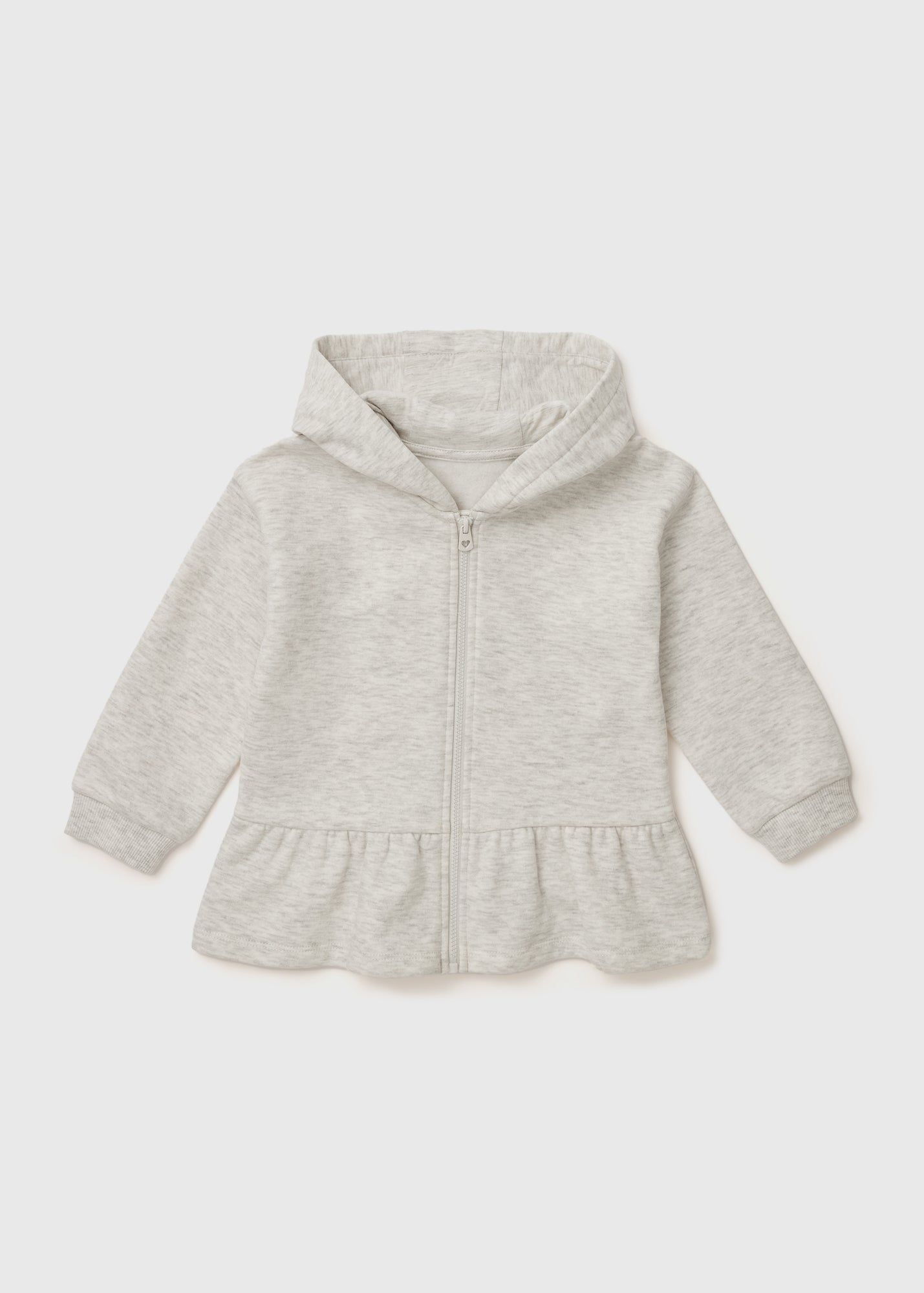 Grey Pink Heart Zip Up Hoodie (1-7yrs)  C251412