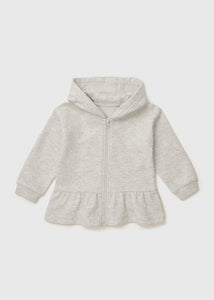 Grey Pink Heart Zip Up Hoodie (1-7yrs)  C251413