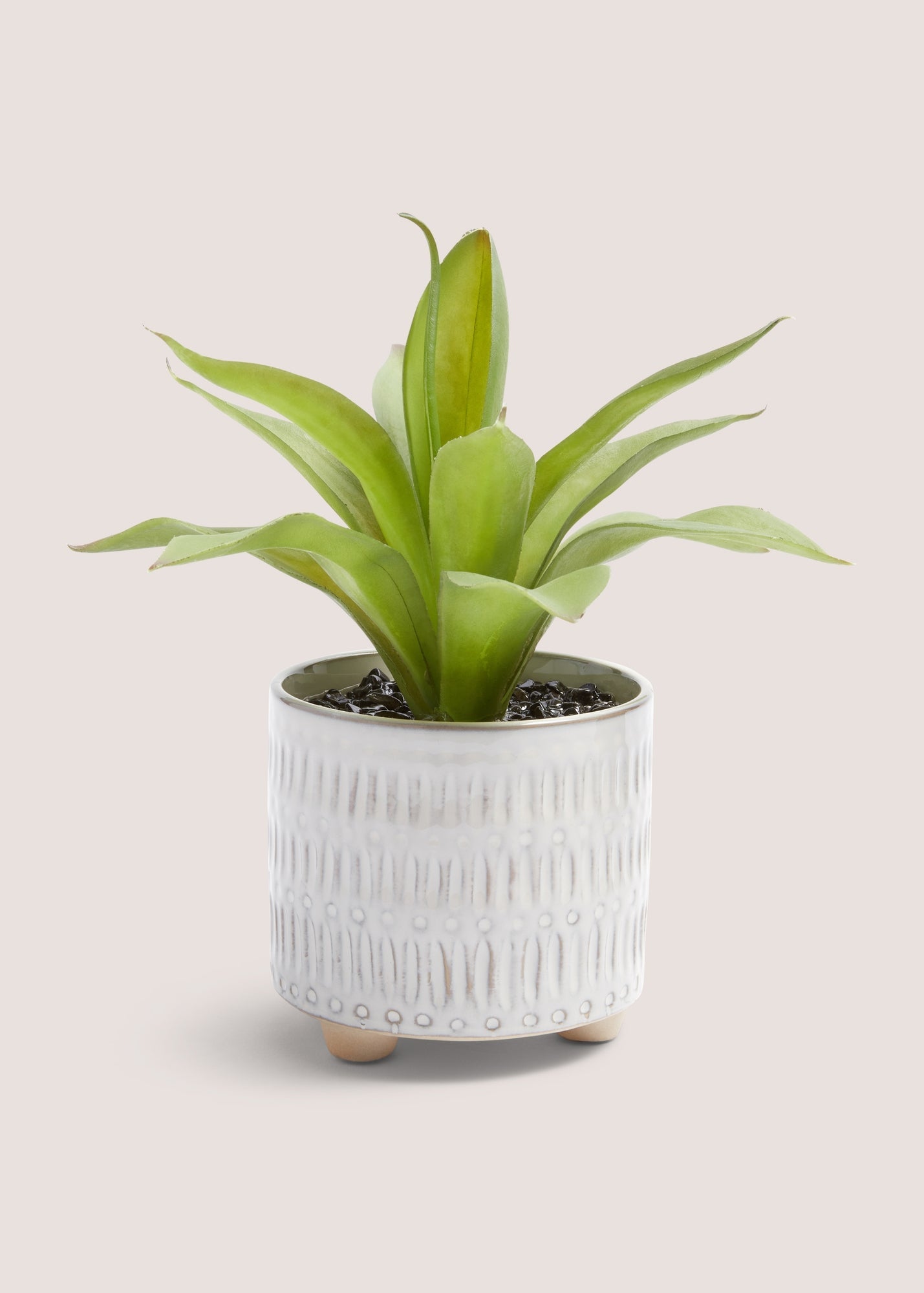 Faux Plant In White Footed Pot (23cm x 21cm x 21cm) Green M698217