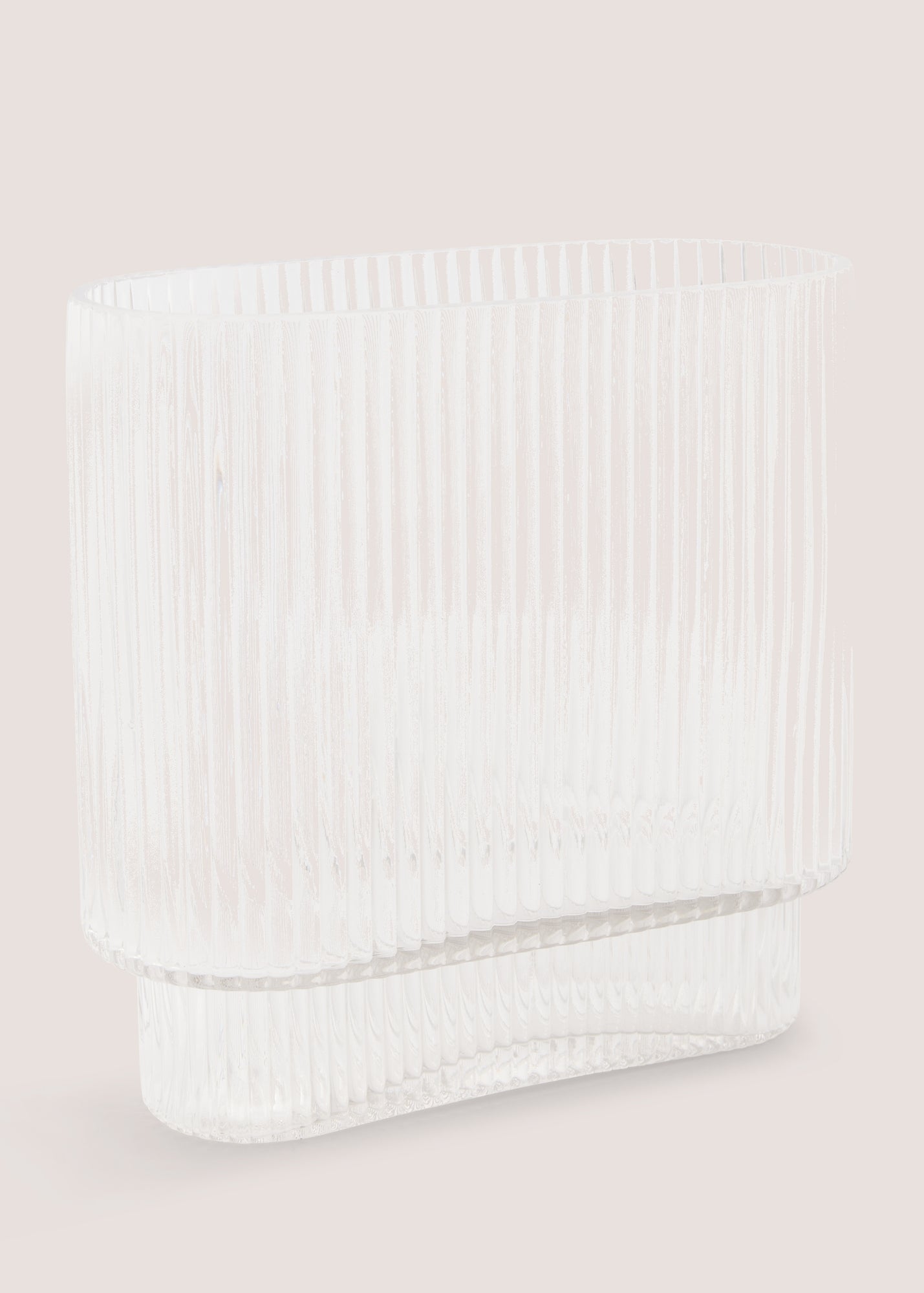 Rectangle Ribbed Glass Vase (21cm x 20cm x 9cm) M698235