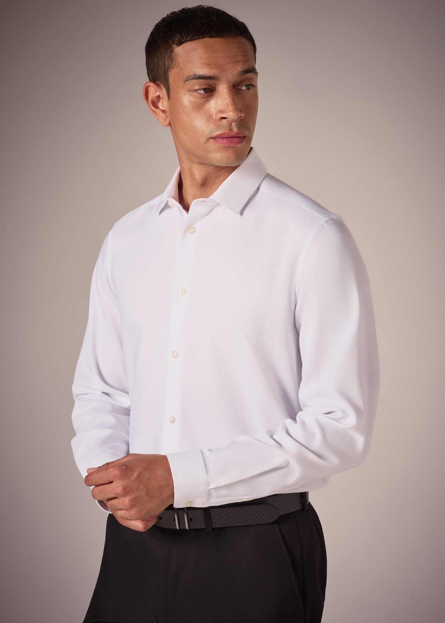 Taylor & Wright White Slim Fit Twill Shirt M436884