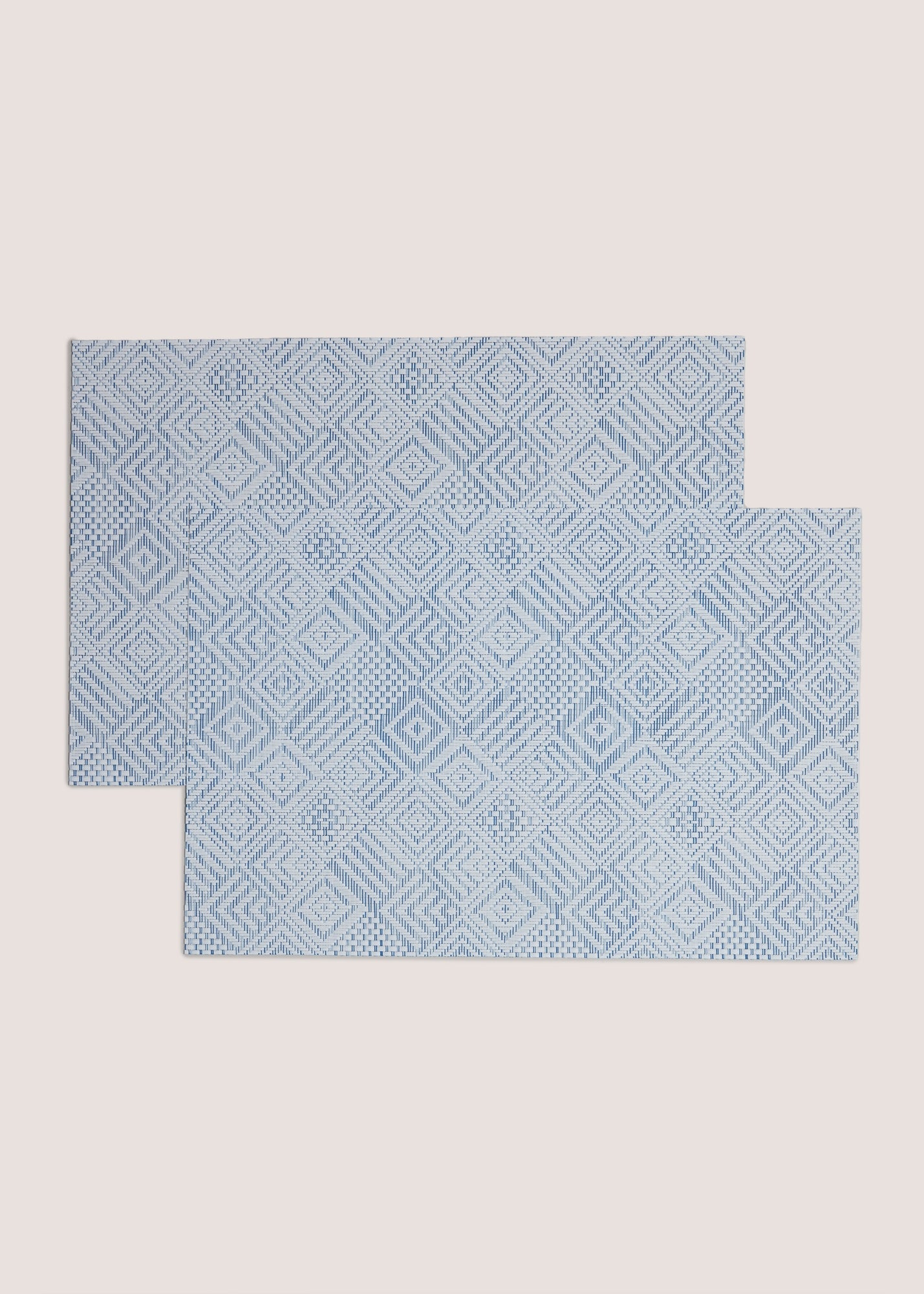 2 Pack Indigo Geo Print PVC Placemats (45cm x 30cm) Blue M484909