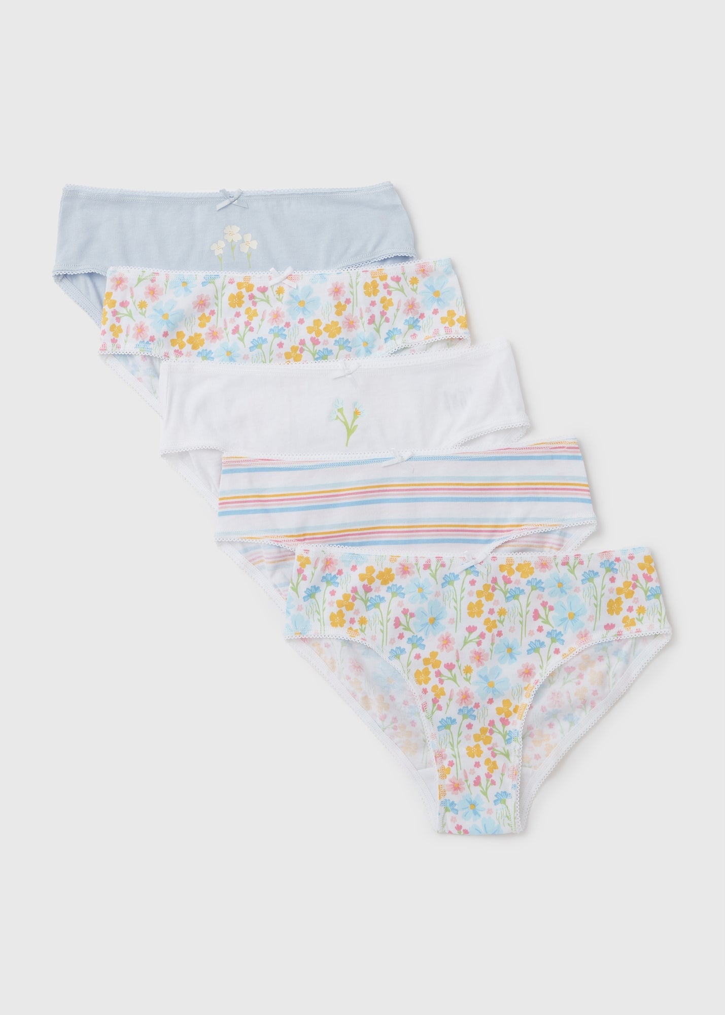 5 Pack Multicoloured Floral Design Briefs (2-13yrs)  G370522