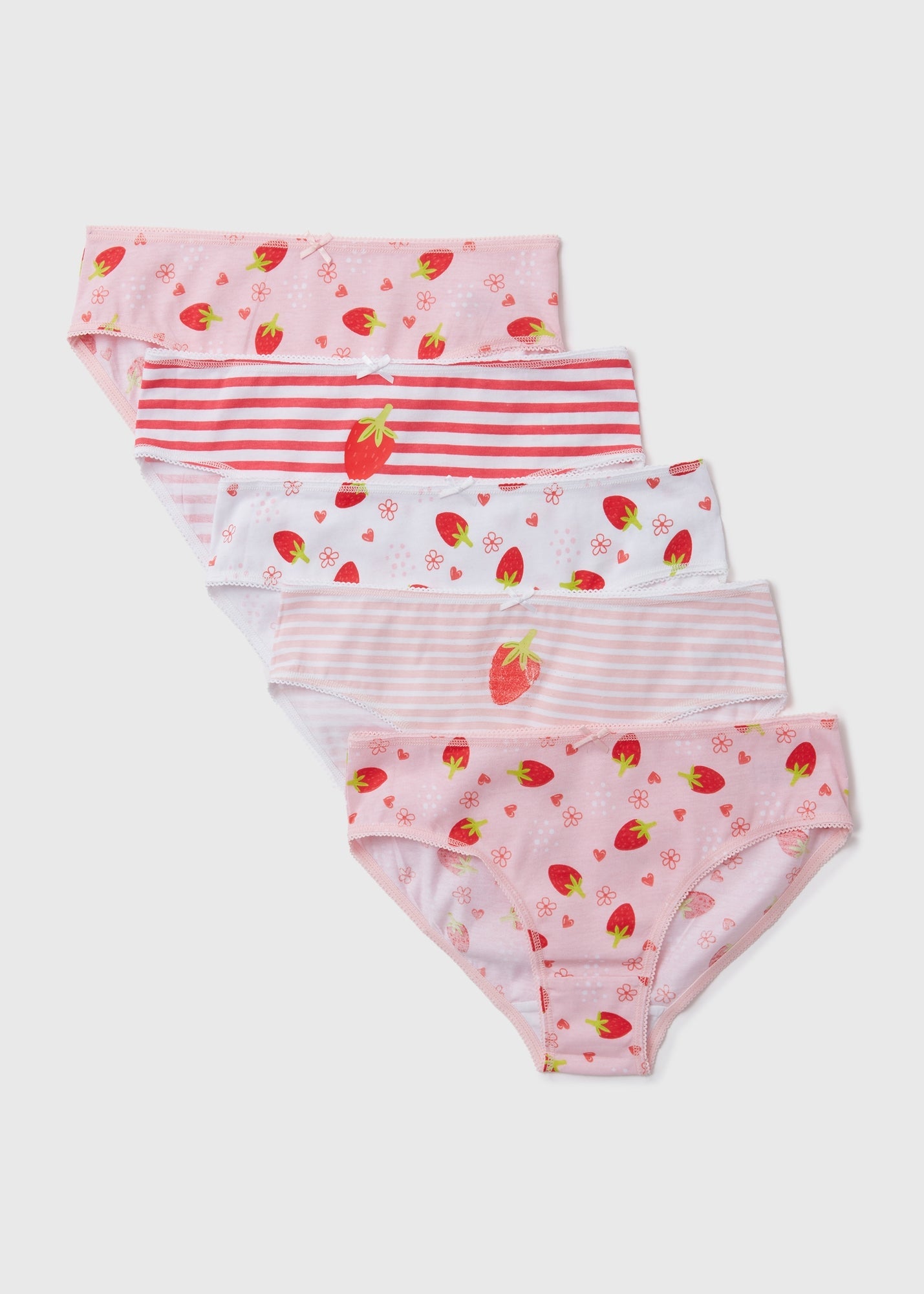 Girls 5 Pack Multicolour Fruit Print Briefs (2-13yrs)  G370523