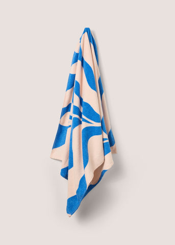 Pink Wave Print Towel (140cm x 70cm) Blue M201621