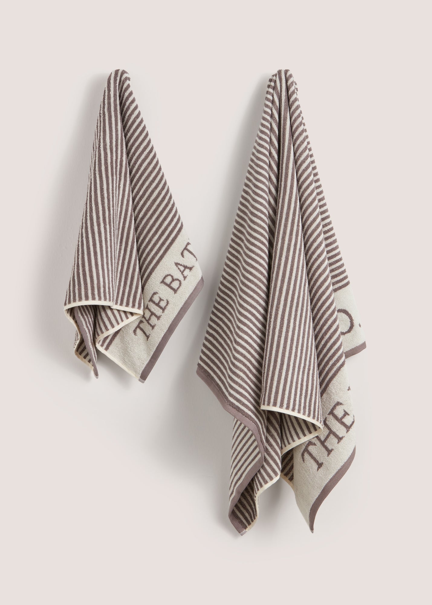 Dark Grey 100% Cotton The Laundry Co Border Stripe Hand Towel M202454