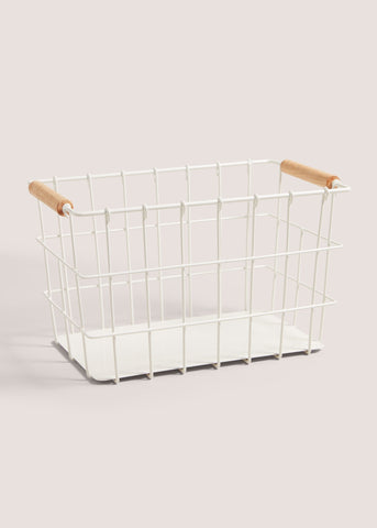 Kitchen Co White Large Metal Basket (27cm x 16cm) M484986