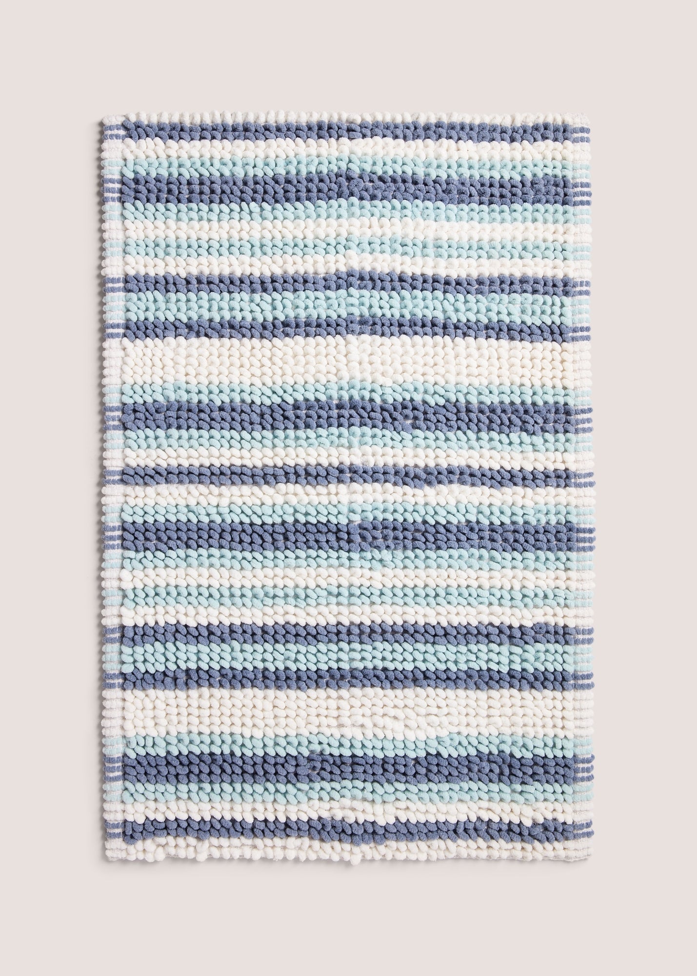 Ice Cream Stripe Chenille Bath Mat (40x25cm) Blue M814850