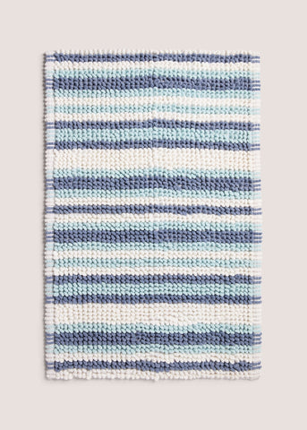 Ice Cream Stripe Chenille Bath Mat (40x25cm) Blue M814850