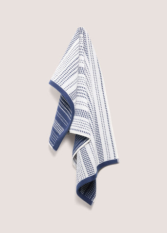 100% Cotton Blue Indigo Stripe Towel  M202602