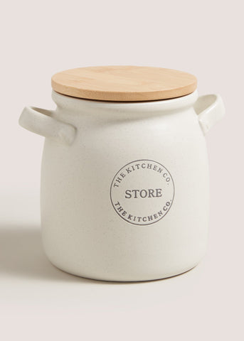 Kitchen Co Ceramic Store Jar (18cm x 14.5cm) White M484991