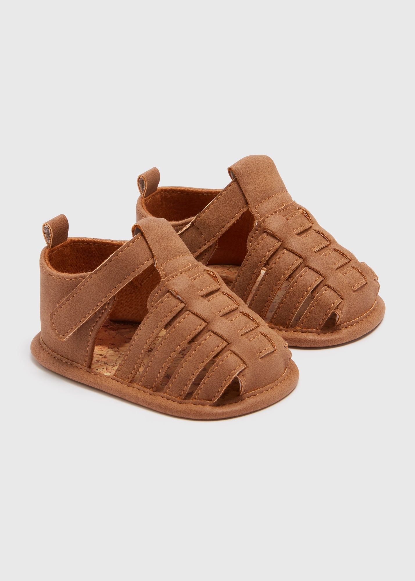 Baby Tan Caged Sandals (Newborn-18mths)  C303516