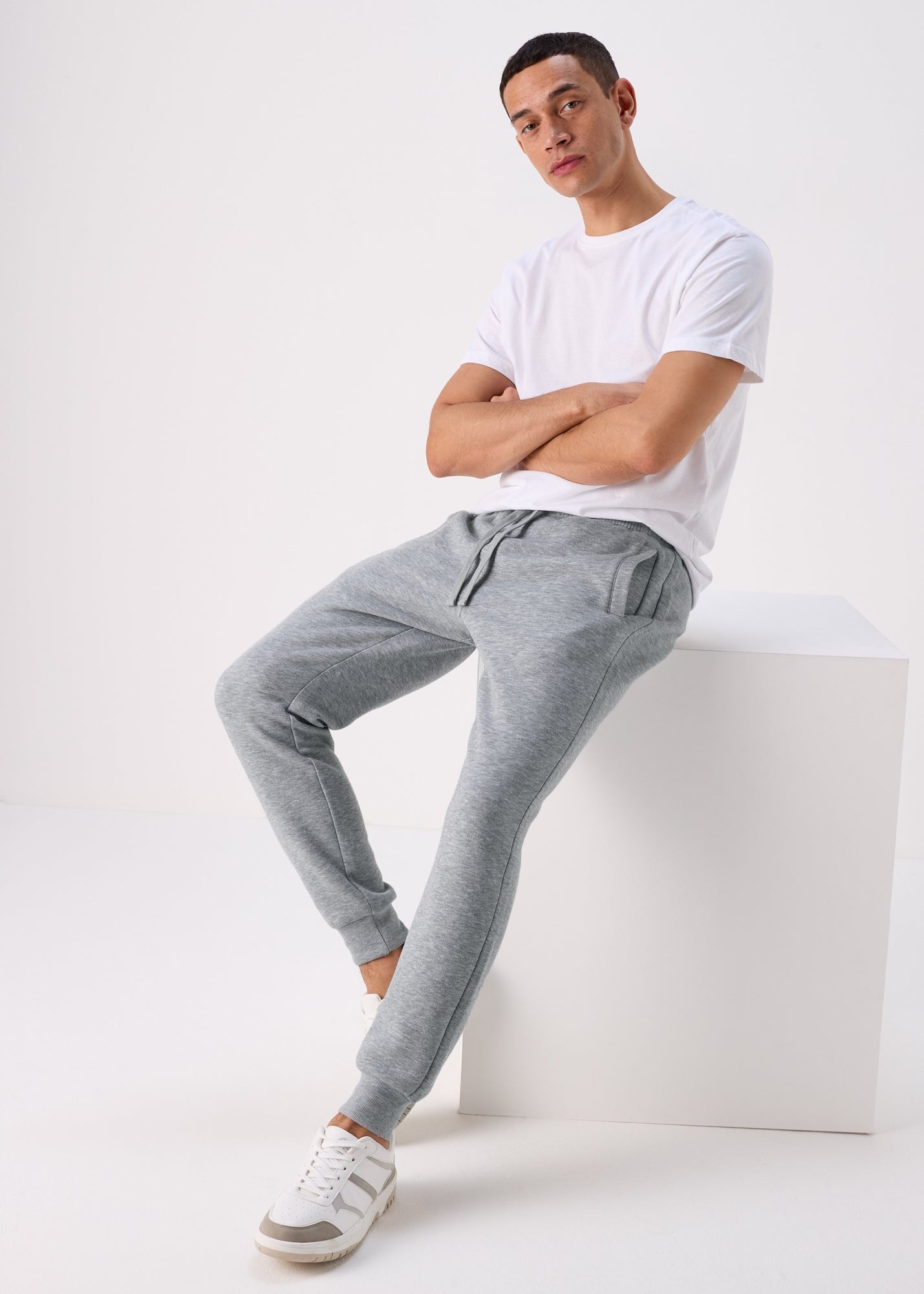 Grey Cuffed Slim Fit Joggers  M270430