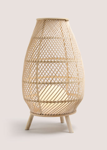 Natural Bamboo Rattan Led Lantern (35.4cm x 35.4cm x 35.4cm) M698361