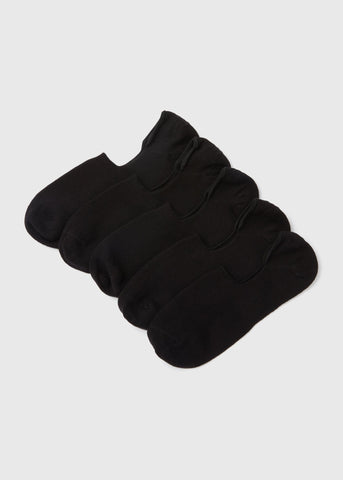 5 Pack Black Invisible Socks  M212801