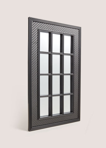 Black Rattan Effect Mirror (75cm x 46cm x 2.5cm) M698451