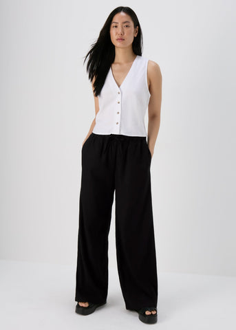 Black Linen Trousers  F511690